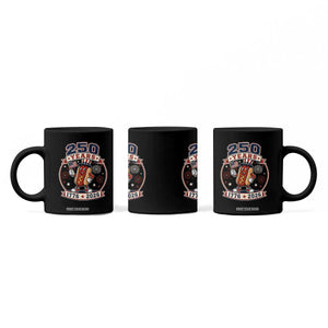 250 Years 1776 to 2026 Cartoon Hot Dog Coffee Mug Funny Uncle Sam Top Hat Waving American Flag Semiquincentennial TS02 Print Your Wear