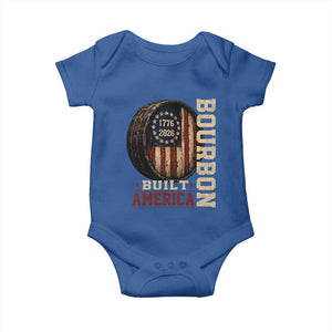 Bourbon Built America Vintage Distressed Graphic Baby Onesie American Flag Whiskey Barrel 1776 to 2026 Semiquincentennial Patriotic TS02 Royal Blue Print Your Wear