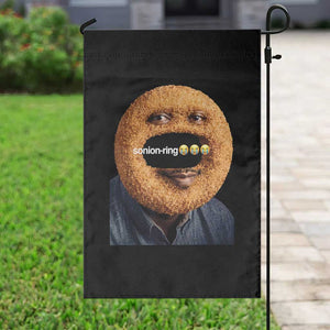Funny Sonion Ring Cursed Meme Graphic Garden Flag Surreal Deep Fried Onion Ring Joke