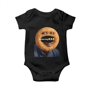 Funny Sonion Ring Cursed Meme Graphic Baby Onesie Surreal Deep Fried Onion Ring Joke TS02 Black Print Your Wear