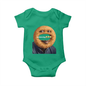 Funny Sonion Ring Cursed Meme Graphic Baby Onesie Surreal Deep Fried Onion Ring Joke TS02 Irish Green Print Your Wear