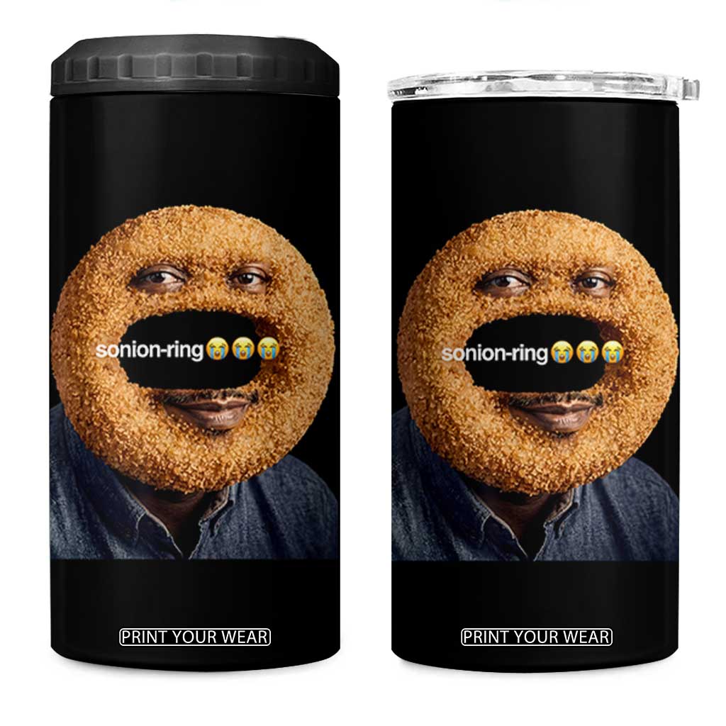 Funny Sonion Ring Cursed Meme Graphic 4 in 1 Can Cooler Tumbler Surreal Deep Fried Onion Ring Joke TS02 One Size: 16 oz Black Print Your Wear