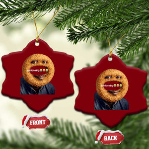 Funny Sonion Ring Cursed Meme Graphic Ceramic Ornament Surreal Deep Fried Onion Ring Joke
