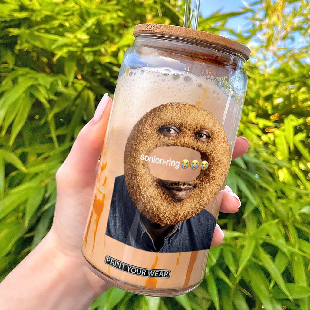 Funny Sonion Ring Cursed Meme Graphic Glass Can Surreal Deep Fried Onion Ring Joke