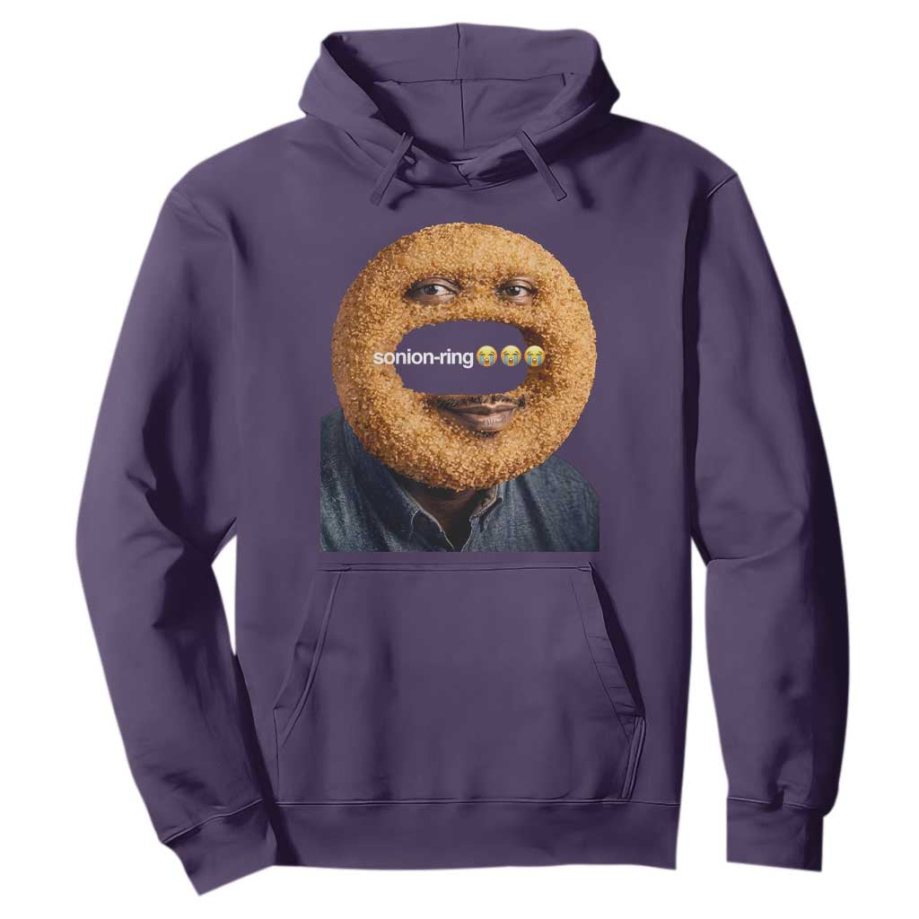 Funny Sonion Ring Cursed Meme Graphic Hoodie Surreal Deep Fried Onion Ring Joke TS02 Purple Print Your Wear