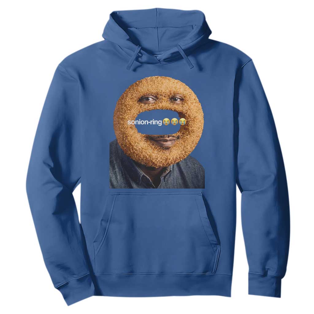 Funny Sonion Ring Cursed Meme Graphic Hoodie Surreal Deep Fried Onion Ring Joke TS02 Royal Blue Print Your Wear