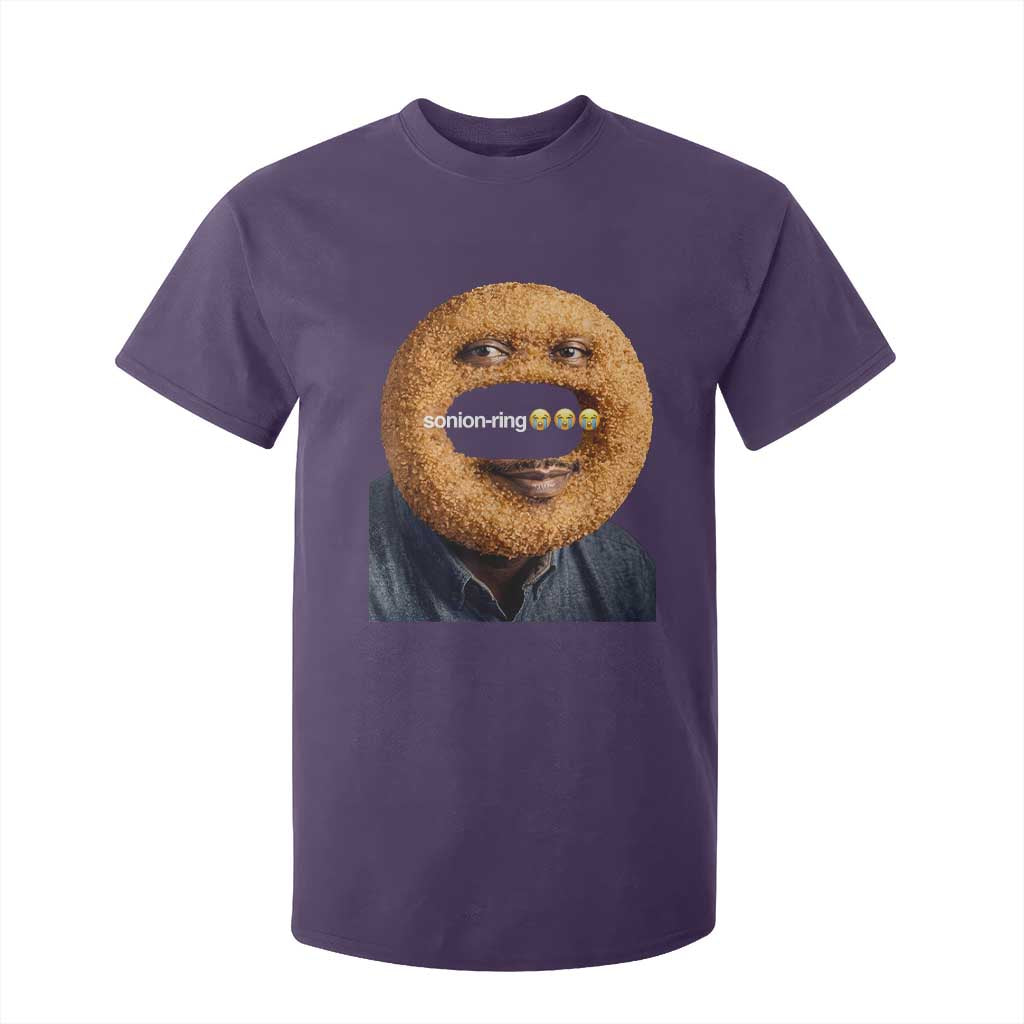 Funny Sonion Ring Cursed Meme Graphic T Shirt For Kid Surreal Deep Fried Onion Ring Joke TS02 Purple Print Your Wear