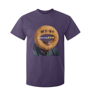 Funny Sonion Ring Cursed Meme Graphic T Shirt For Kid Surreal Deep Fried Onion Ring Joke TS02 Purple Print Your Wear
