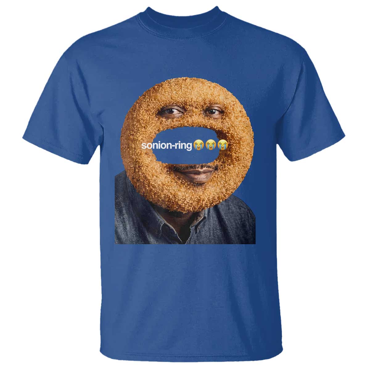 Funny Sonion Ring Cursed Meme Graphic T Shirt Surreal Deep Fried Onion Ring Joke TS02 Royal Blue Print Your Wear