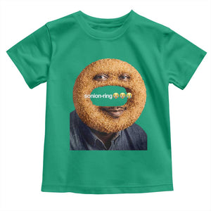 Funny Sonion Ring Cursed Meme Graphic Toddler T Shirt Surreal Deep Fried Onion Ring Joke
