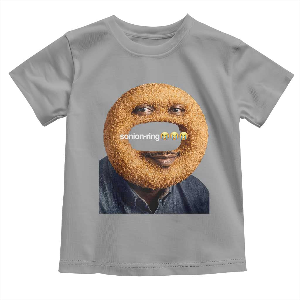 Funny Sonion Ring Cursed Meme Graphic Toddler T Shirt Surreal Deep Fried Onion Ring Joke