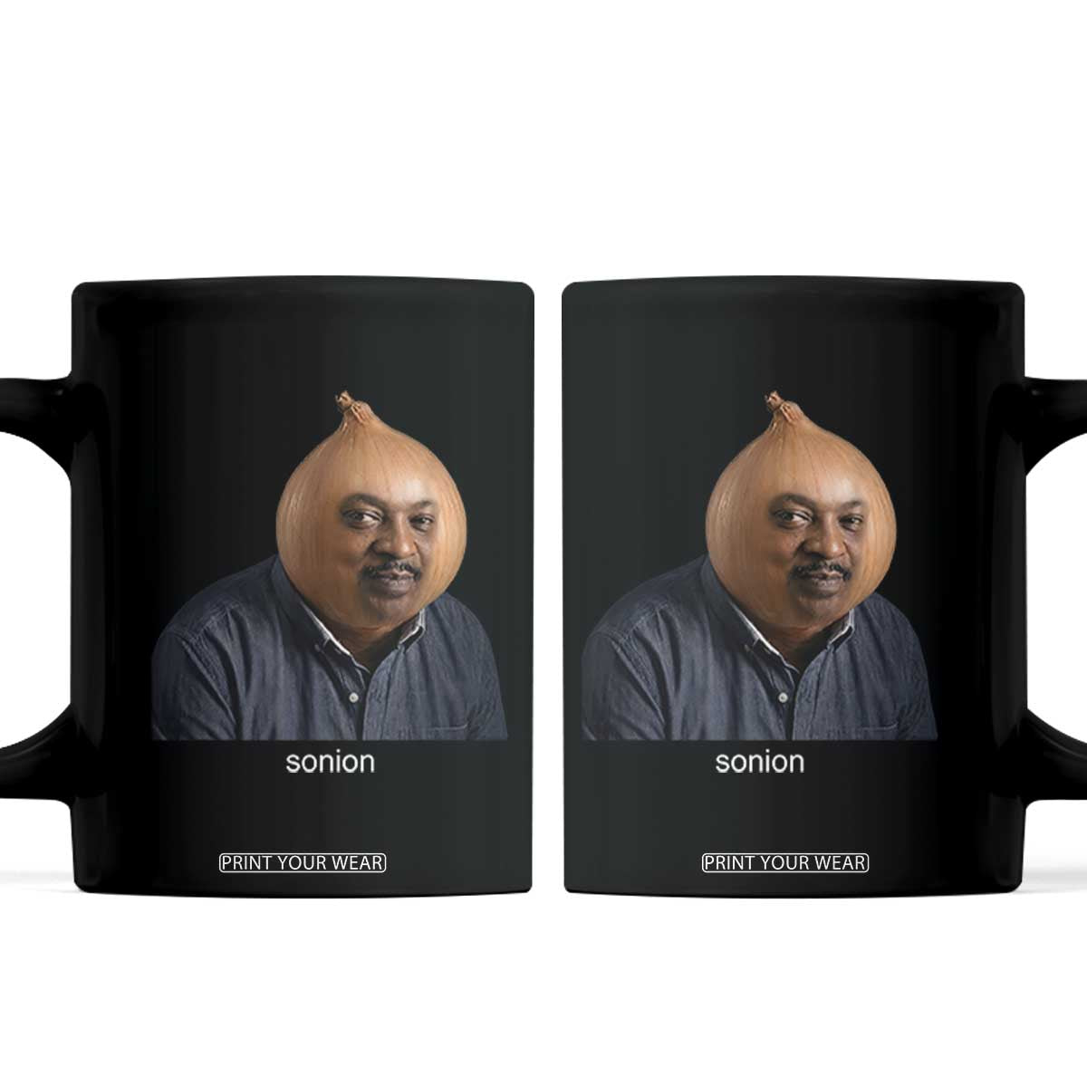 Viral Sonion Surreal Meme Coffee Mug Funny Crying Onion Man Aesthetic Joke
