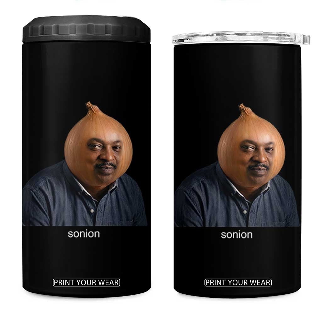 Viral Sonion Surreal Meme 4 in 1 Can Cooler Tumbler Funny Crying Onion Man Aesthetic Joke TS02 One Size: 16 oz Black Print Your Wear