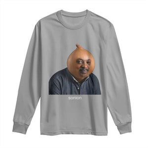 Viral Sonion Surreal Meme Long Sleeve Shirt Funny Crying Onion Man Aesthetic Joke TS02 Sport Gray Print Your Wear