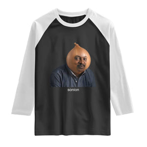 Viral Sonion Surreal Meme Raglan Shirt Funny Crying Onion Man Aesthetic Joke TS02 Black White Print Your Wear