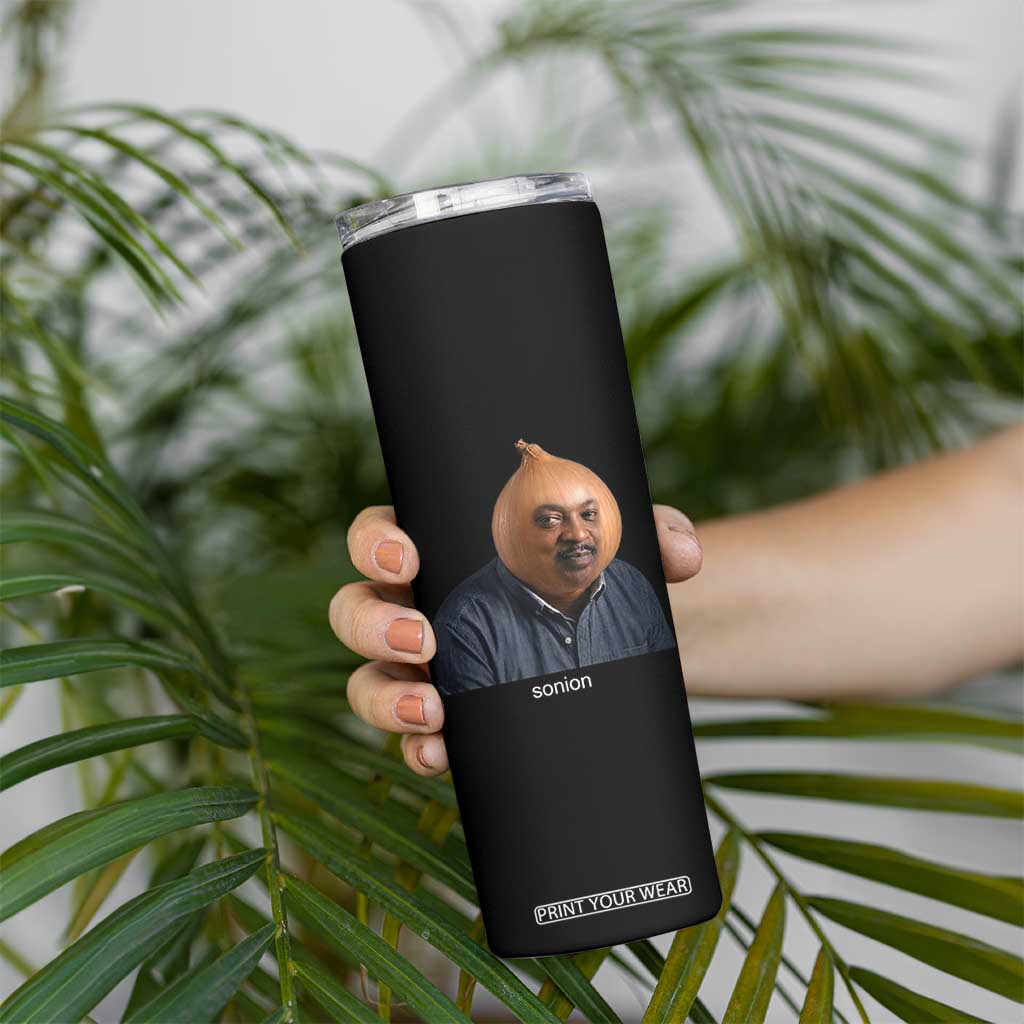 Viral Sonion Surreal Meme Skinny Tumbler Funny Crying Onion Man Aesthetic Joke TS02 Print Your Wear