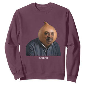 Viral Sonion Surreal Meme Sweatshirt Funny Crying Onion Man Aesthetic Joke