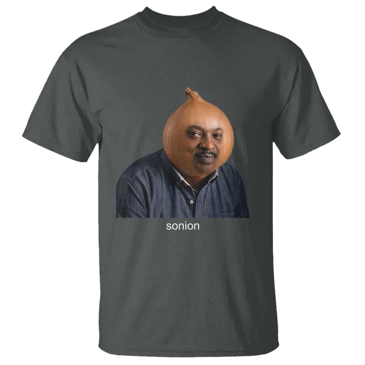 Viral Sonion Surreal Meme T Shirt Funny Crying Onion Man Aesthetic Joke TS02 Dark Heather Print Your Wear