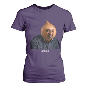 Viral Sonion Surreal Meme T Shirt For Women Funny Crying Onion Man Aesthetic Joke TS02 Purple Print Your Wear