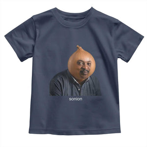 Viral Sonion Surreal Meme Toddler T Shirt Funny Crying Onion Man Aesthetic Joke TS02 Navy Print Your Wear