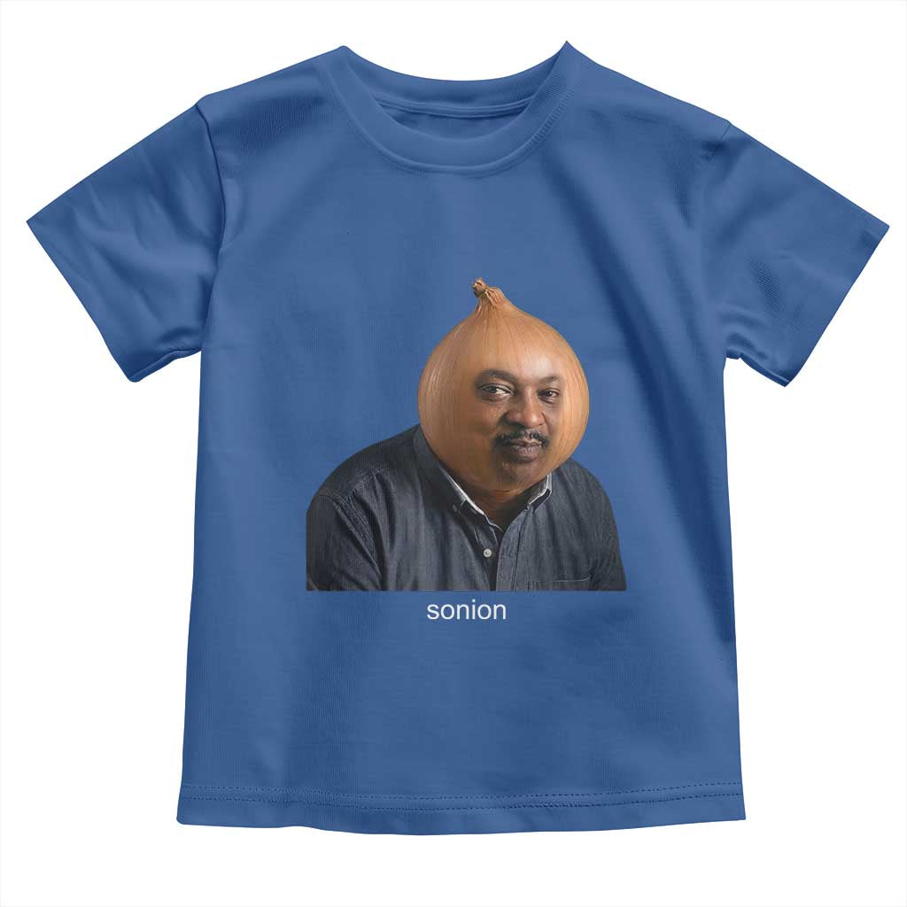Viral Sonion Surreal Meme Toddler T Shirt Funny Crying Onion Man Aesthetic Joke TS02 Royal Blue Print Your Wear