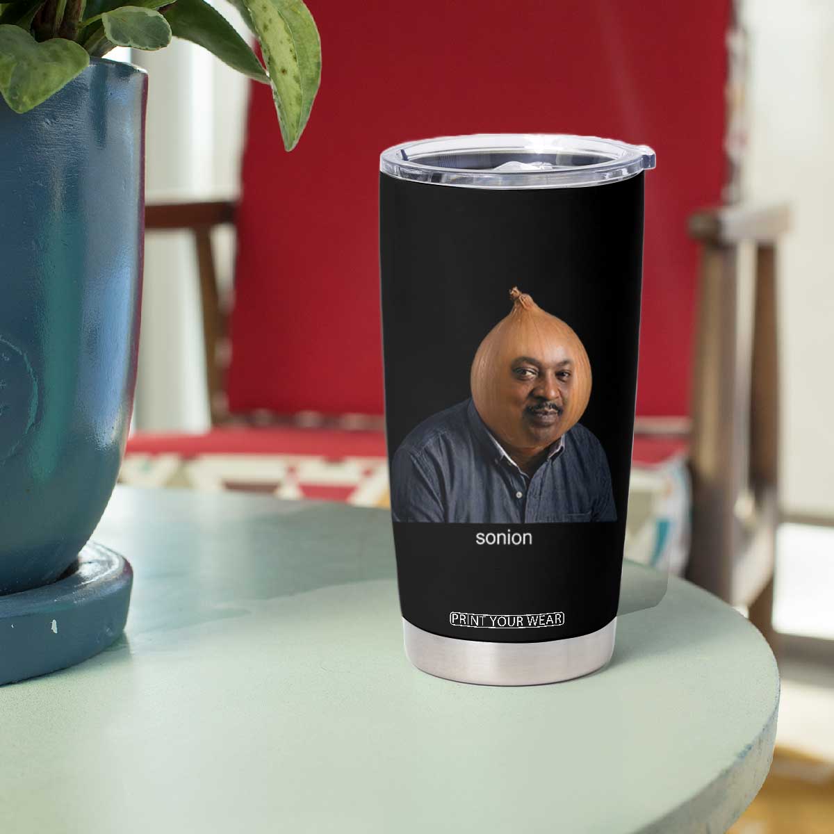 Viral Sonion Surreal Meme Tumbler Cup Funny Crying Onion Man Aesthetic Joke TS02 Print Your Wear