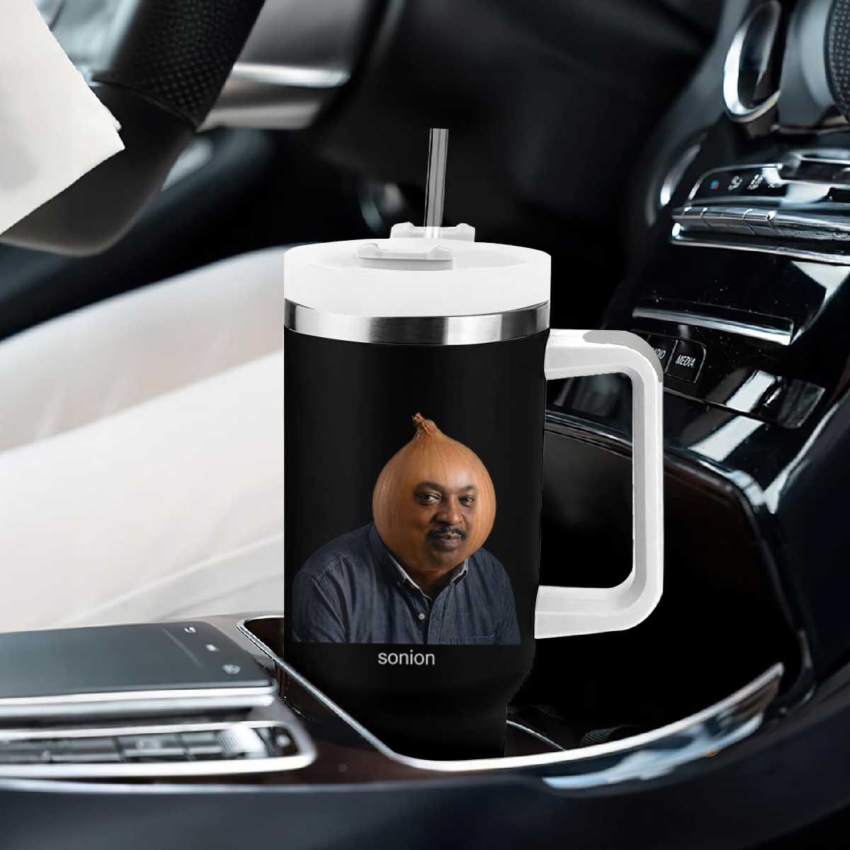 Viral Sonion Surreal Meme Tumbler With Handle Funny Crying Onion Man Aesthetic Joke TS02 Print Your Wear