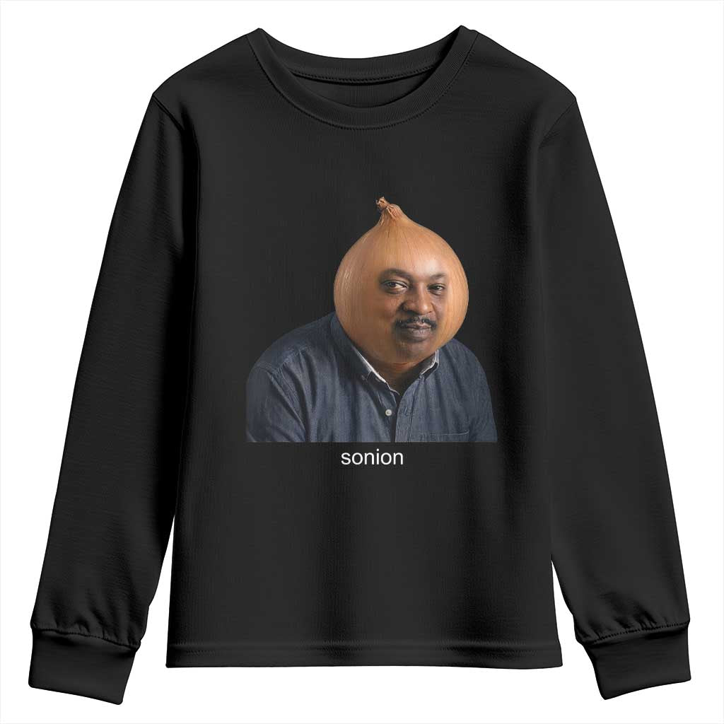 Viral Sonion Surreal Meme Youth Sweatshirt Funny Crying Onion Man Aesthetic Joke TS02 Black Print Your Wear