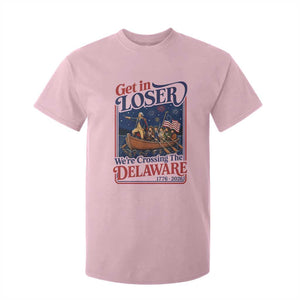 Get In Loser We're Crossing The Delaware 1776 to 2026 Retro T Shirt For Kid Funny George Washington Patriotic Fireworks Semiquincentennial