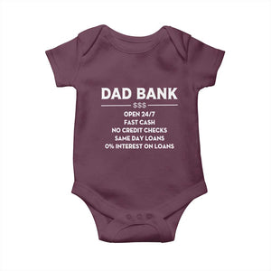 Funny Humor Father Financial Provider Joke Baby Onesie Dad Bank Open 24/7 Fast Cash No Credit Checks Fathers Day Gag Gift