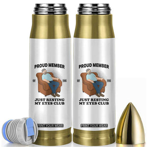 Funny Napping Dad Sleepy Grandpas and Fathers Bullet Tumbler Proud Member Of The Just Resting My Eyes Club Armchair Cartoon Graphic