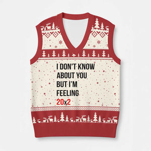 Funny 40th Birthday Pop Culture Lyric Parody V-Neck Knit Sweater Vest Im Feeling 20x2 40 Years Old Milestone Bday Gag Gift