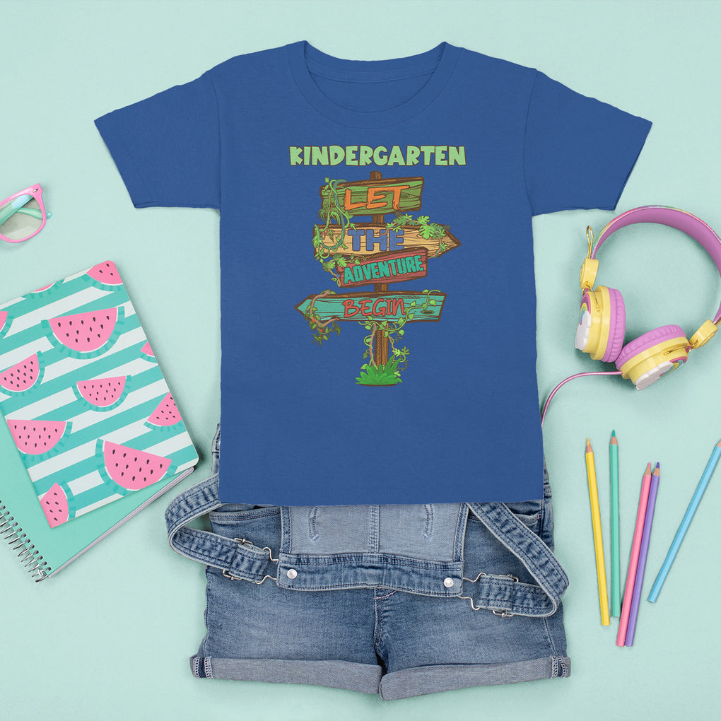 First Day Of Kindergarten T Shirt For Kid Adventure Begin Back To School TS02 Royal Blue Printyourwear