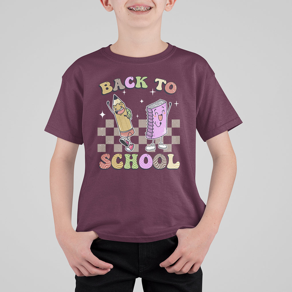Welcome Back To School T Shirt For Kid Happy First Day Of School Cute Retro Groovy TS02 Printyourwear