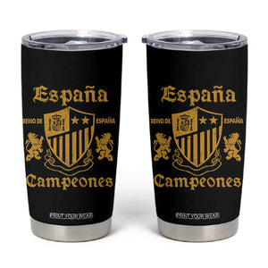 Reino De Espana Campeones Crest Graphic Tumbler Cup Vintage Spain Champions 2 Stars Spanish Pride Sports Fan