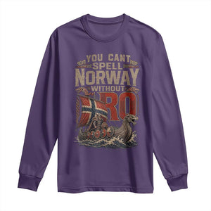 Funny You Cant Spell Norway Without RO Long Sleeve Shirt Vintage Longship Viking Row Spirit Heritage