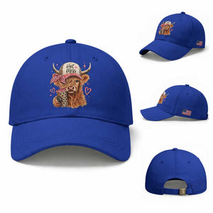 Hot Mess Highland Cow Pink Leopard Coquette Baseball Cap Cute Western Country Mom Life