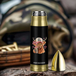 Hot Mess Highland Cow Pink Leopard Coquette Bullet Tumbler Cute Western Country Mom Life