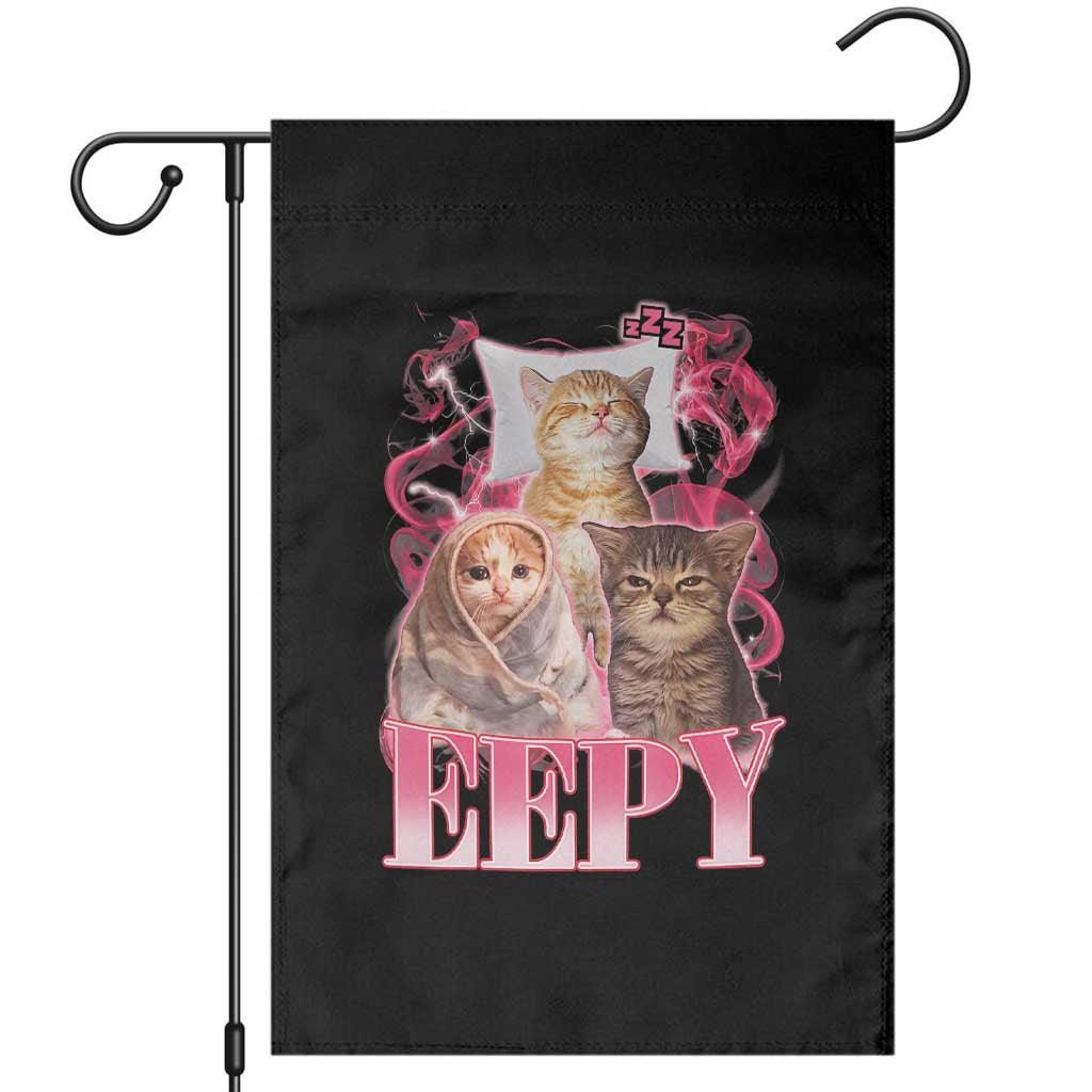 Eepy Sleepy Cats Y2K Bootleg Meme Graphic Garden Flag Funny Internet Culture Humor TS02 Black Print Your Wear