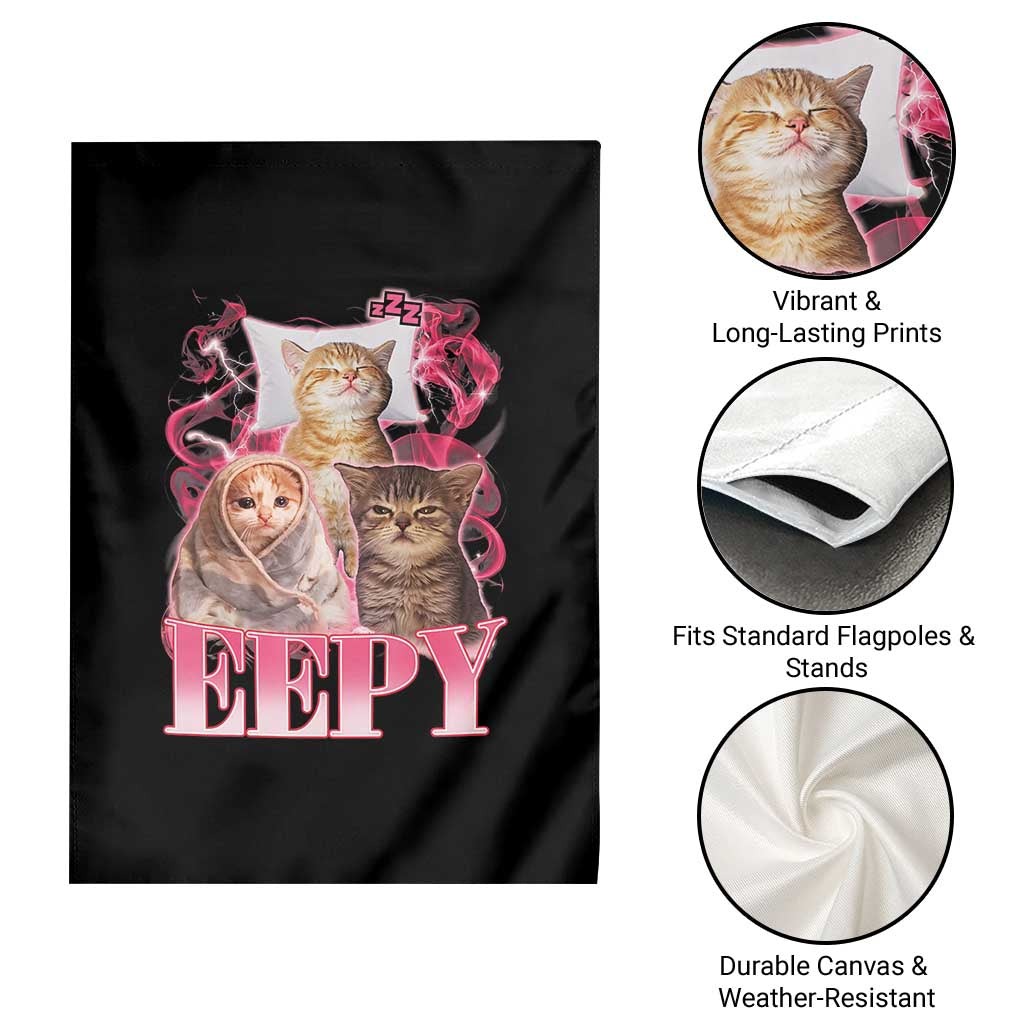 Eepy Sleepy Cats Y2K Bootleg Meme Graphic Garden Flag Funny Internet Culture Humor