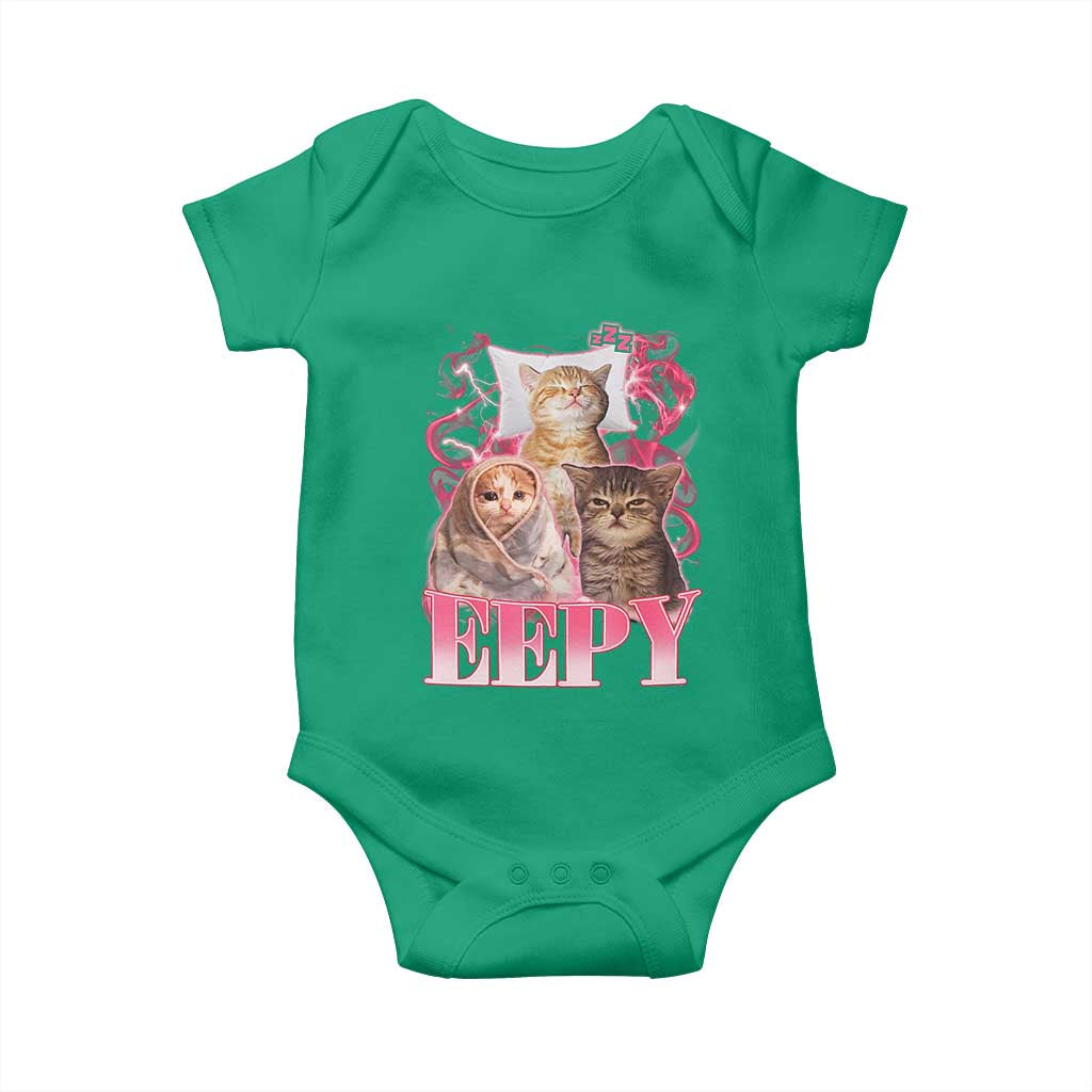 Eepy Sleepy Cats Y2K Bootleg Meme Graphic Baby Onesie Funny Internet Culture Humor