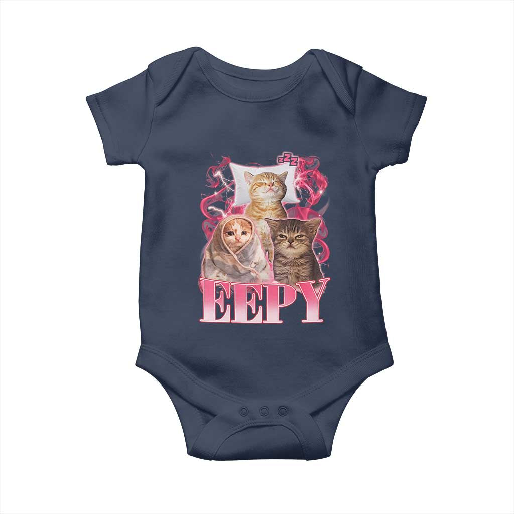 Eepy Sleepy Cats Y2K Bootleg Meme Graphic Baby Onesie Funny Internet Culture Humor