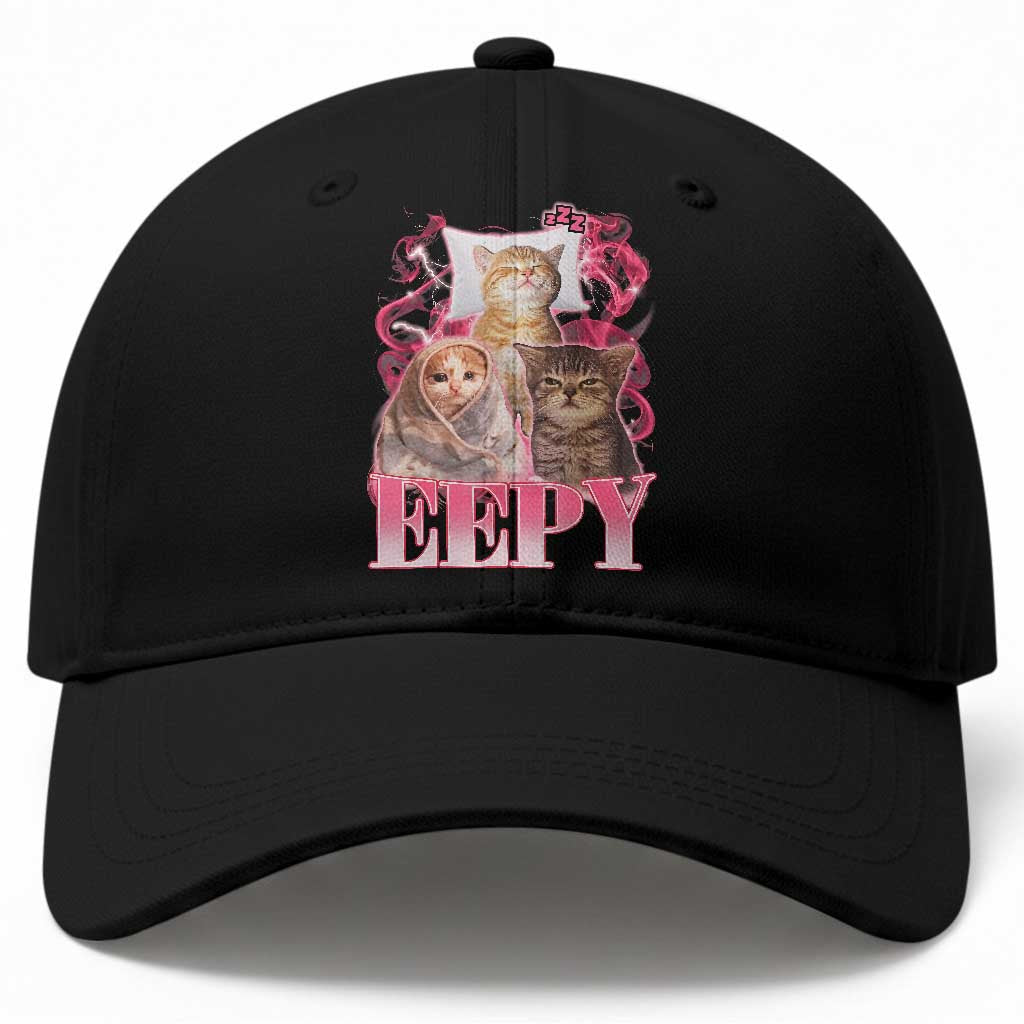 Eepy Sleepy Cats Y2K Bootleg Meme Graphic Baseball Cap Funny Internet Culture Humor TS02 Print Your Wear