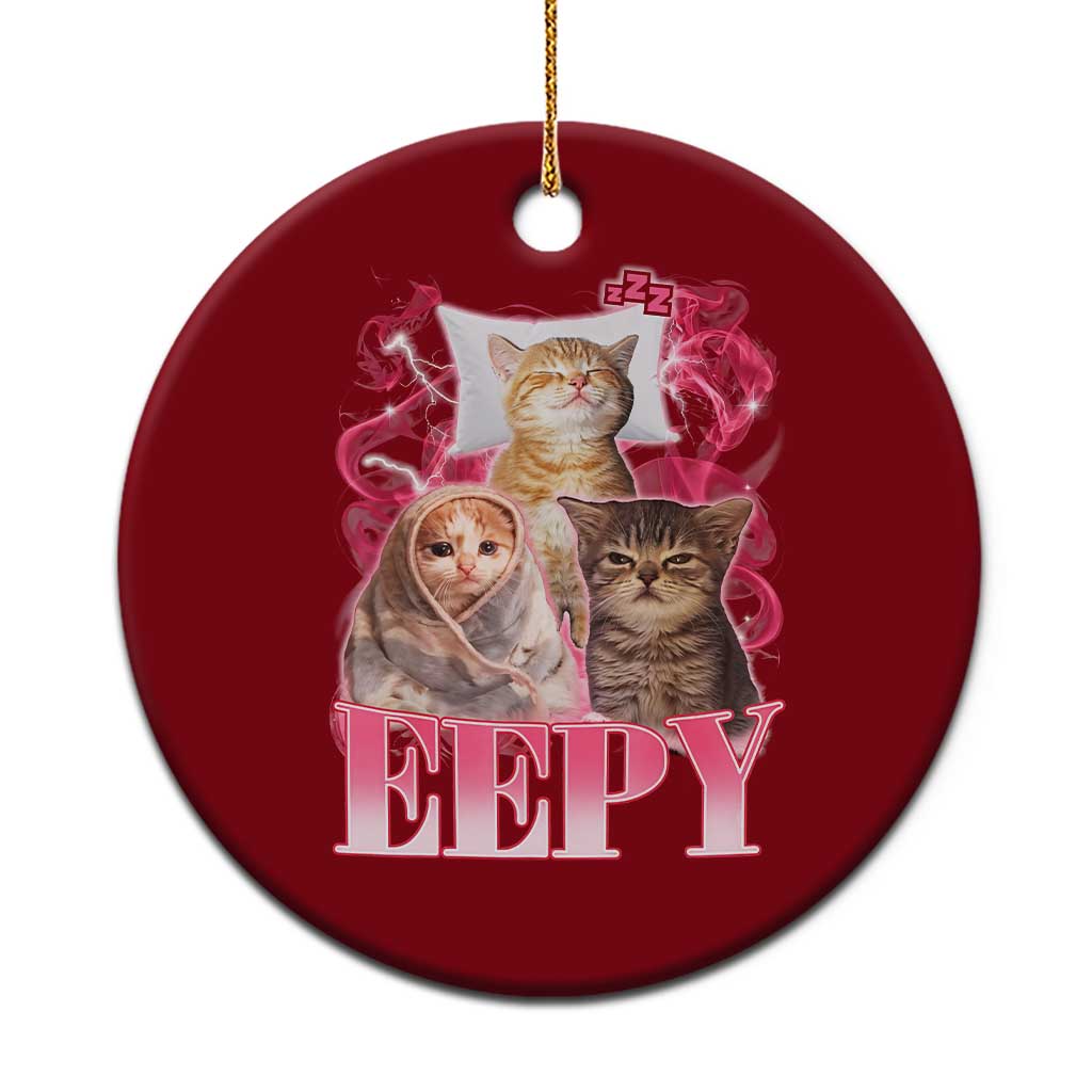 Eepy Sleepy Cats Y2K Bootleg Meme Graphic Ceramic Ornament Funny Internet Culture Humor TS02 1pc Red Print Your Wear
