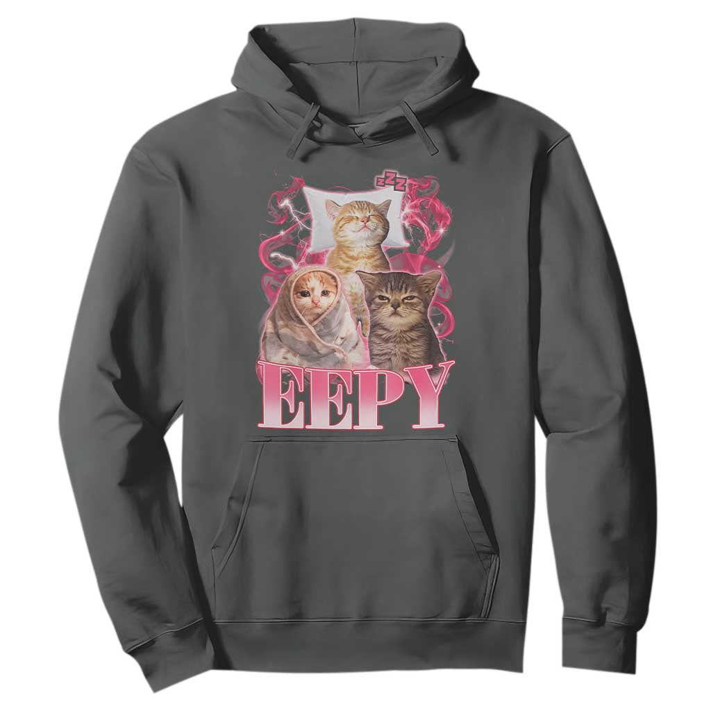 Eepy Sleepy Cats Y2K Bootleg Meme Graphic Hoodie Funny Internet Culture Humor