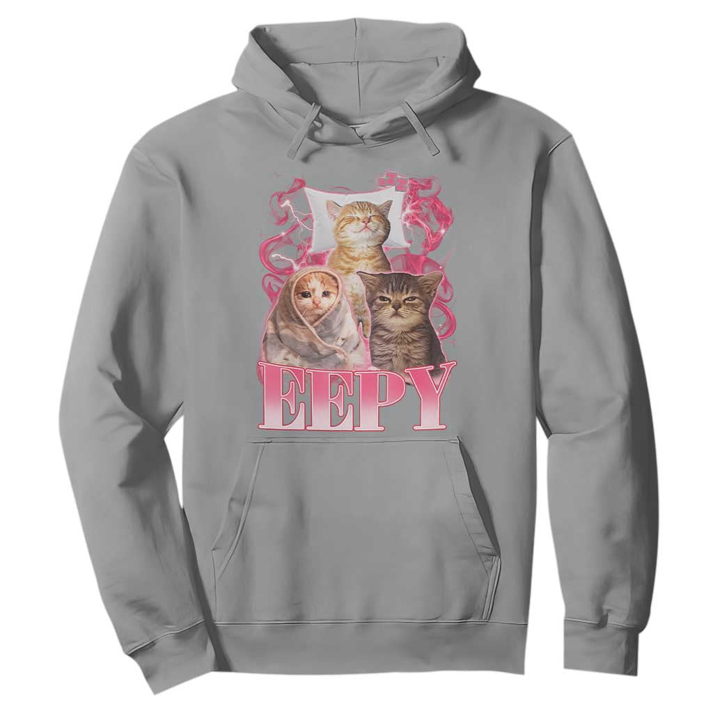 Eepy Sleepy Cats Y2K Bootleg Meme Graphic Hoodie Funny Internet Culture Humor