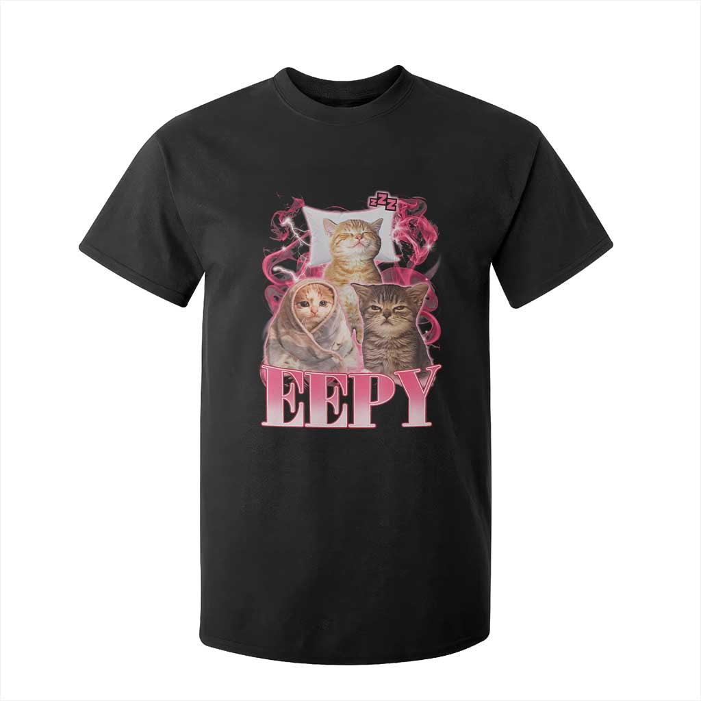 Eepy Sleepy Cats Y2K Bootleg Meme Graphic T Shirt For Kid Funny Internet Culture Humor