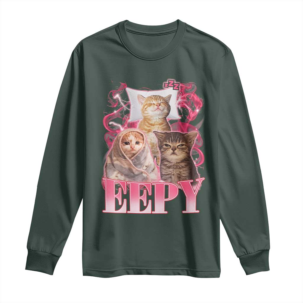 Eepy Sleepy Cats Y2K Bootleg Meme Graphic Long Sleeve Shirt Funny Internet Culture Humor