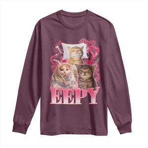 Eepy Sleepy Cats Y2K Bootleg Meme Graphic Long Sleeve Shirt Funny Internet Culture Humor