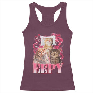 Eepy Sleepy Cats Y2K Bootleg Meme Graphic Racerback Tank Top Funny Internet Culture Humor